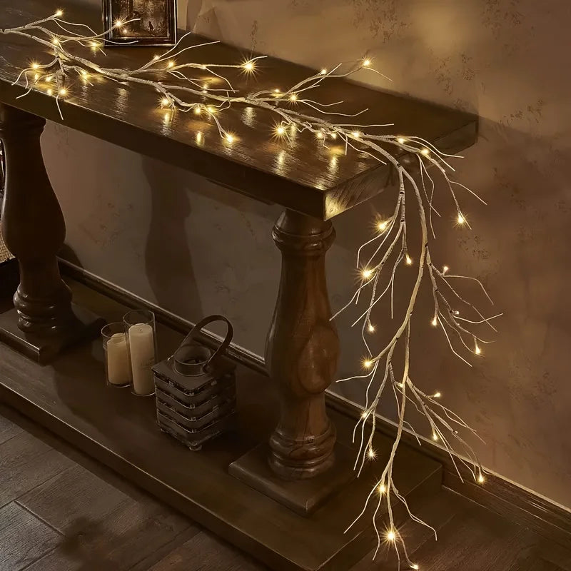 6ft Willow Light Faux Branch Vine Lights with 48 LEDs, Battery Operated with Timer, Fairy Lights for Christmas