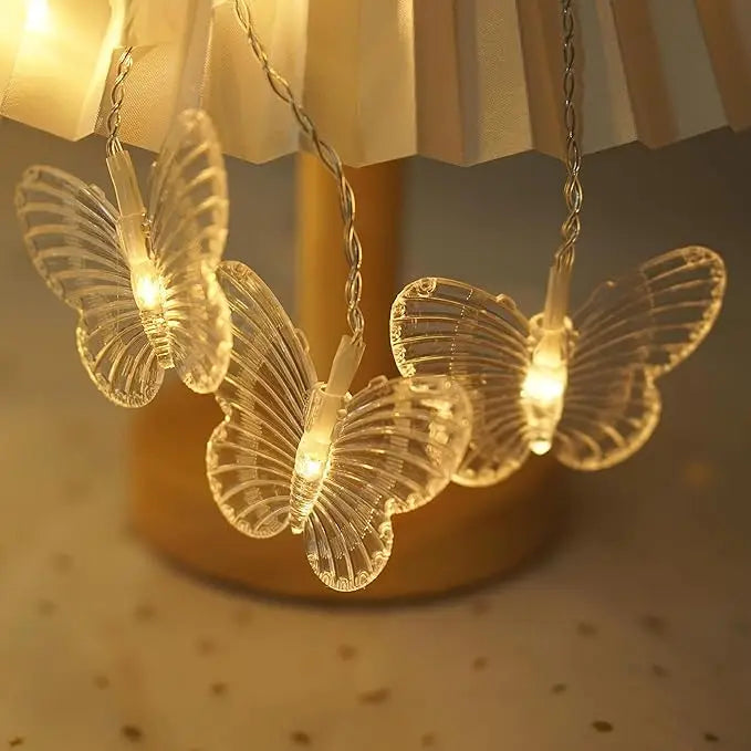 Butterfly Curtain Fairy Lights Twinkle Icicle String Lights Waterproof for Kids Bedroom Indoor Outdoor Christmas Wedding Party