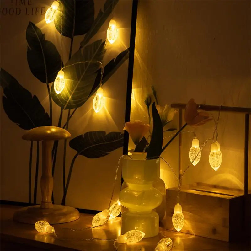 13Ft  Big Bubbles Pinecone Led String Lights  20 LED Fairy Lights Battery Operated with 2 Modes Indoor  Decorations