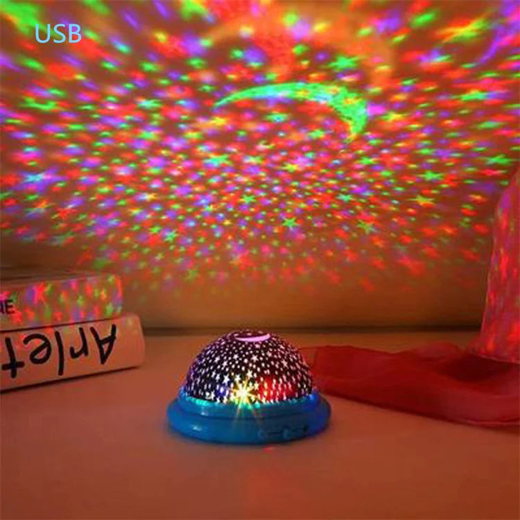 Fairy Lights Kids Bedroom Decoration 3D Sky Moon Star Master Projector Night Light Factory Decor Room Kid
