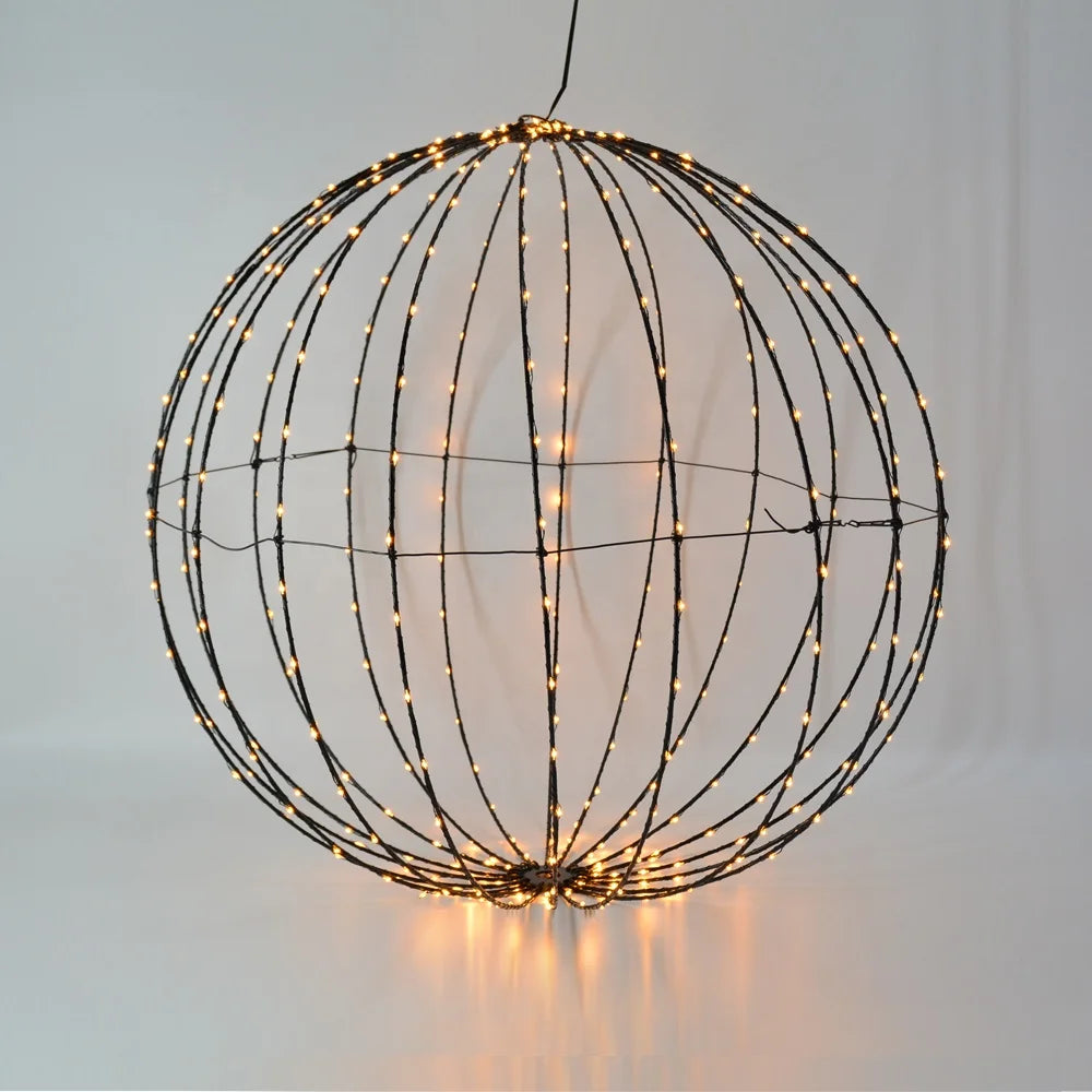 Outdoor Foldable Christmas Sphere Lights Large Backyard Lighting Decorations fairy Lights Metale Ball Lichterkette