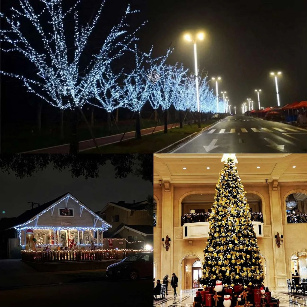 Solar Christmas Outdoor Waterproof Garden String Lights 72FT 200 LED 8 Modes Fairy Lights for Xmas Yard Porch Camping Decoration