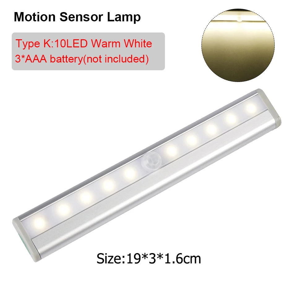 Smart Motion Sensor Night Light Battery Operated LED Lamp for Bedside Kids Bedroom Hallway Pathway Toilet - Automatic Lighting