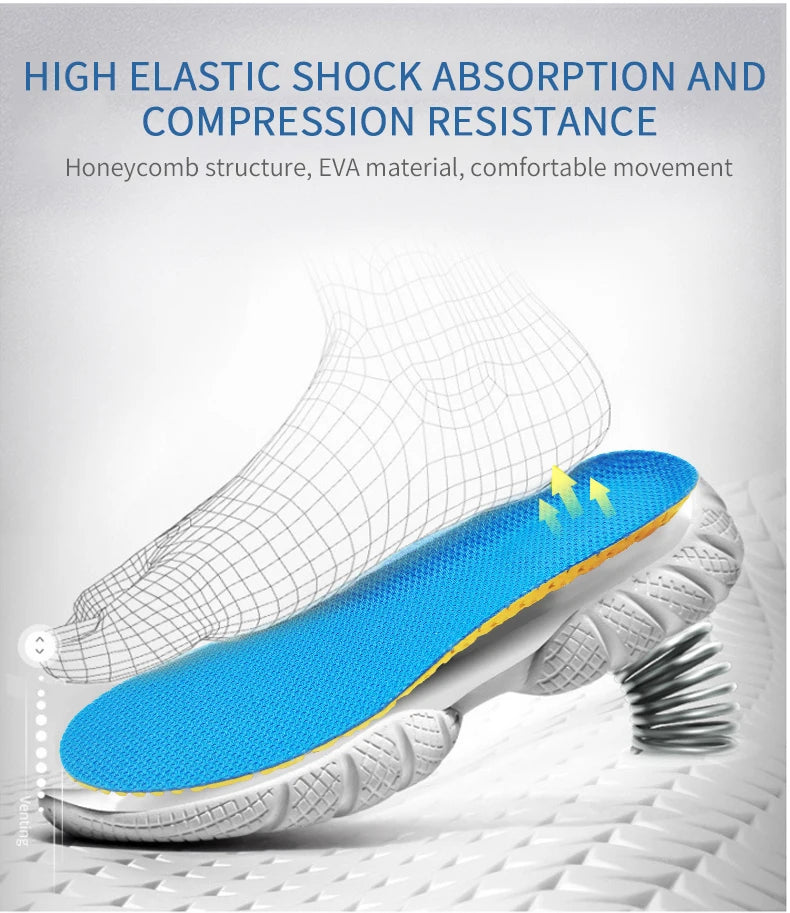 Memory Foam Insoles For Shoes Sole Mesh Deodorant Breathable Cushion Running Insoles For Feet Man Women Orthopedic Insoles