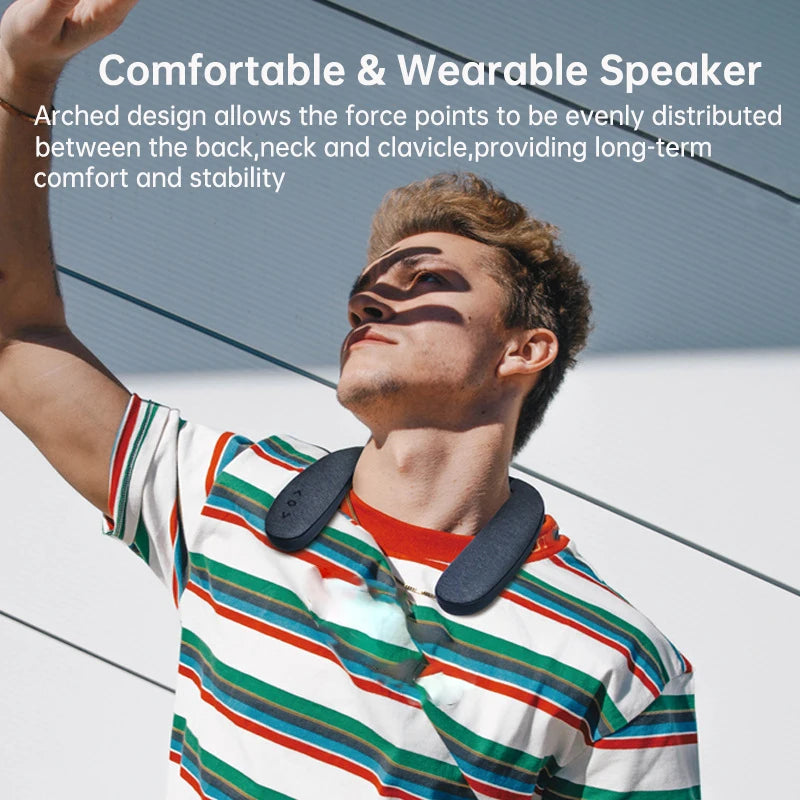 Bluetooth Speakers Neckband Wireless Wearable Speakers Home Outdoor Wireless Speakers 10Hrs True 3D Stereo Sound with Microphone