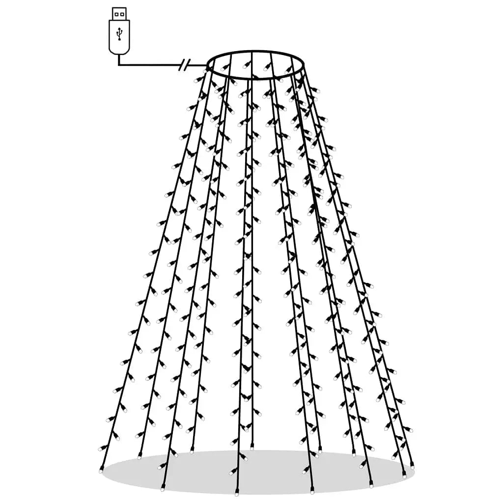 W2B VidaXL Light Blue PVC Christmas Lights Tree Fairy Lights for Trees up to 82.7 in