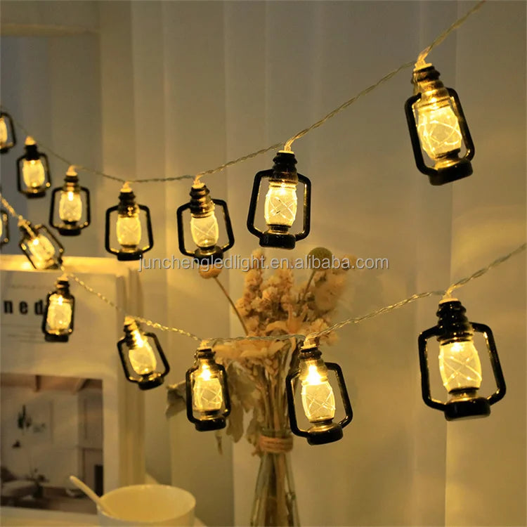 10/20 Led Fairy Lights Retro Kerosene Lamp LED String Lights Christmas Light Battery Powered Outdoor Yard Home Party Decoration