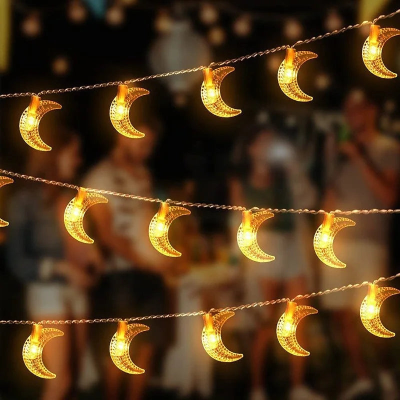 3M 6M 1.5M LED String Lights Ramadan Star Moon Fairy Lights for Christmas Eid Mubarak Decorations IP44 Rated Festive Home Decor
