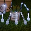 Solar String Lights Outdoor Waterproof Water Drop with 8 Lighting Modes for Garden Wedding Party Patio Holiday Decor