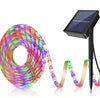 Waterproof RGB Solar Powered LED Strip Light Outdoor Garden Tape String Lights Fairy Lights for Christmas Party Decor