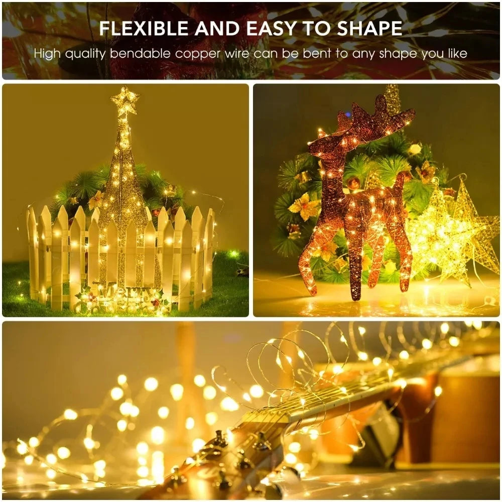 Solar String Fairy Lights 12m 100LED / 5M 50 LED Waterproof Outdoor Garland Solar Power Lamp Christmas for Garden Decoration