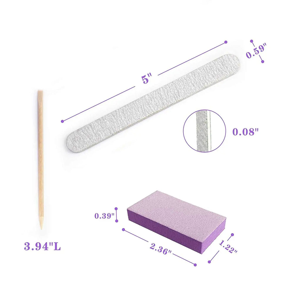 100 Sets Natural Nail Kits Disposable Manicure Kit  Salon Professional Pedicure Pedicura Nail File Set