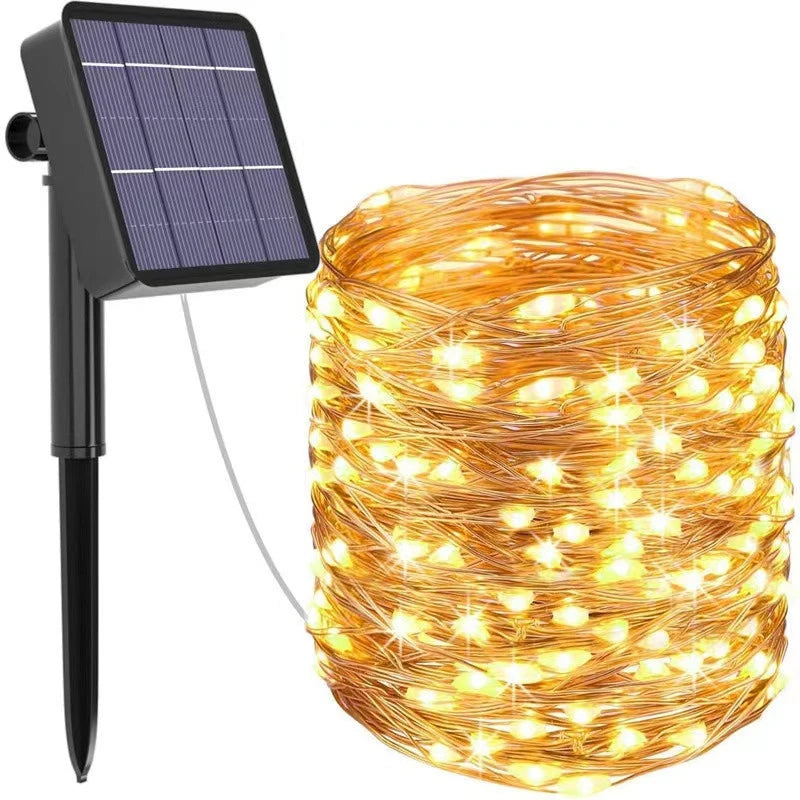 Solar String Fairy Lights 12m 100LED / 5M 50 LED Waterproof Outdoor Garland Solar Power Lamp Christmas for Garden Decoration