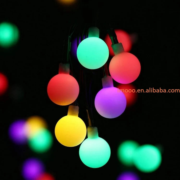 Factory Price Solar LED Ball String Lights 7 Meters Waterproof Fairy Lights Garland Garden Lawn Tree Outdoor Decoration Lights