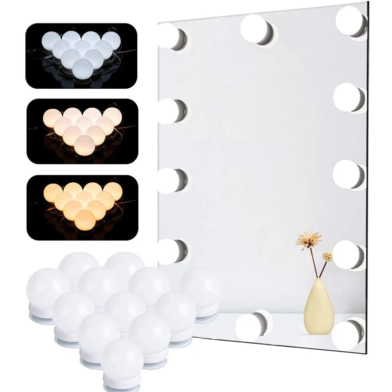 LED Light Makeup Mirror Bulbs Vanity Lights USB 12V Bathroom Dressing Table Lighting Dimmable LED Vanity Light For Mirror Light