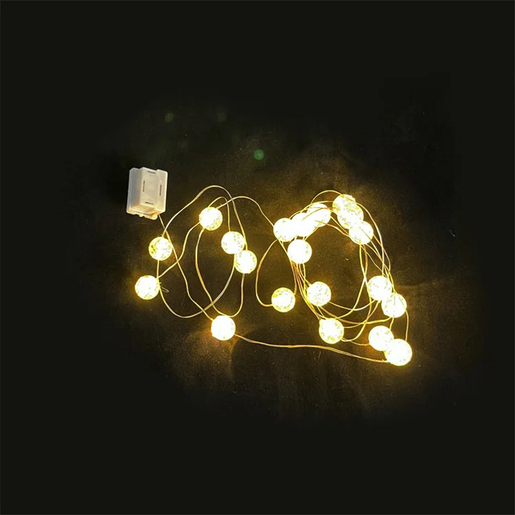 LED Power Cracked Bead Blossom Flower Garland LED String Fairy Lights Crystal Flowers Yard Lamp Wedding Decoration