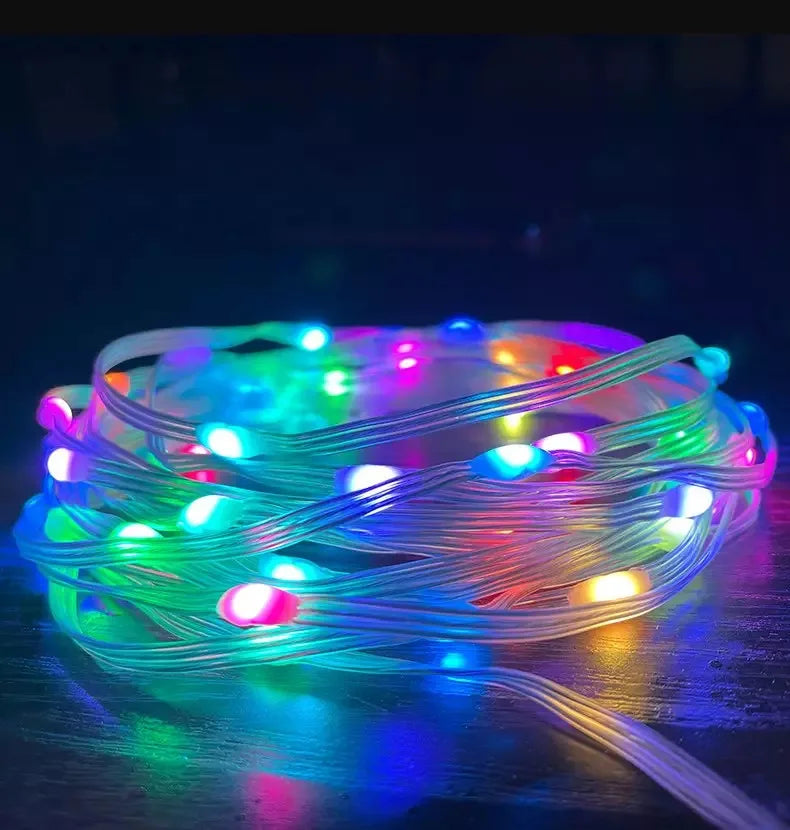 15M/Roll Energy-Saving for Fairy Lights Remote App Control Dimmable White Shade USB Powered for Bedroom Wedding Lighting