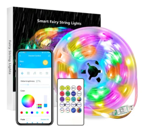 15M/Roll Energy-Saving for Fairy Lights Remote App Control Dimmable White Shade USB Powered for Bedroom Wedding Lighting