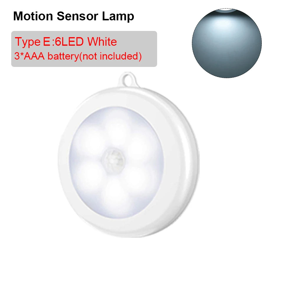 Smart Motion Sensor Night Light Battery Operated LED Lamp for Bedside Kids Bedroom Hallway Pathway Toilet - Automatic Lighting