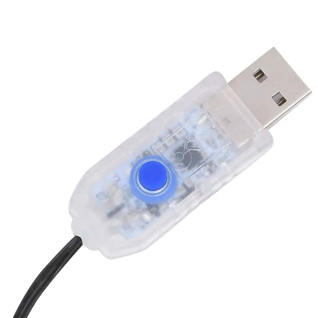 W2B VidaXL Light Blue PVC Christmas Lights Tree Fairy Lights for Trees up to 82.7 in