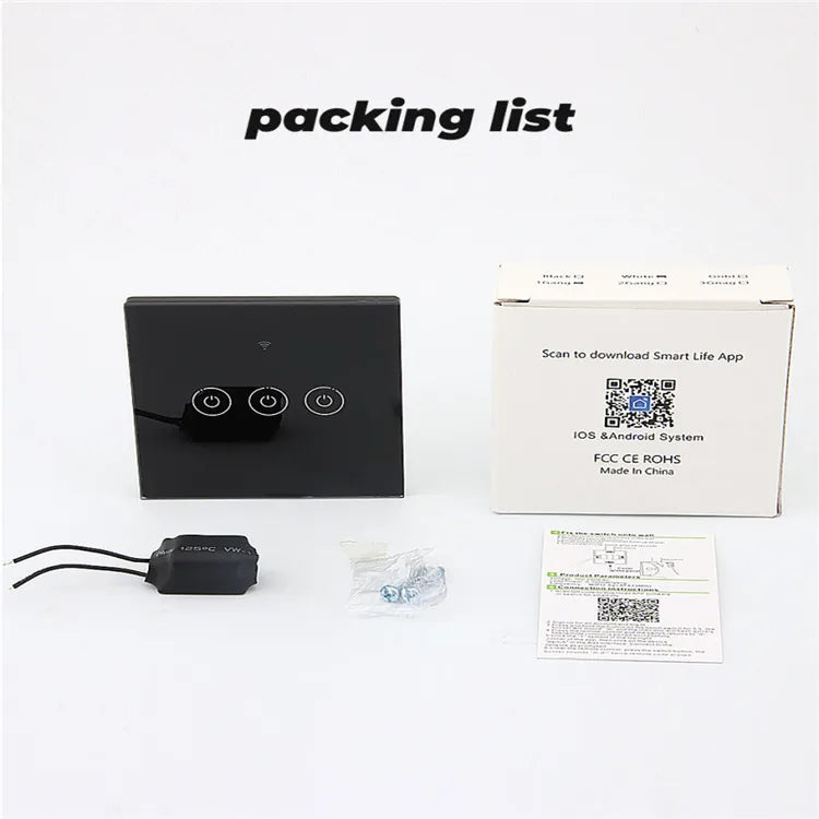 Touch Panel Wall Wifi Smart Home Lighting Timing Switch Voice Control 1 Button Black/Golden/White With APP Alexa Use