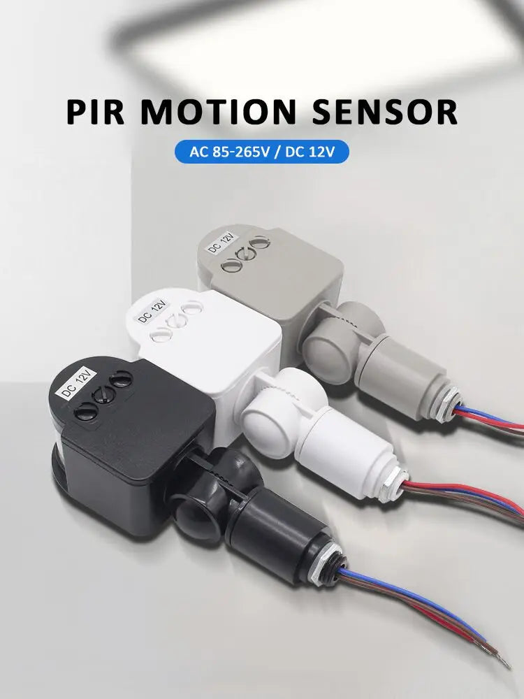 Motion Sensor Switch 220V 110V 12V LED Light PIR Timer Wall Mounted Automatic Infrared Movement Detector Auto On Off Outdoor