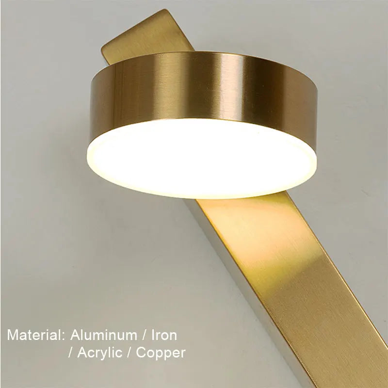 Led indoor wall lamps rotation dimming switch led wall light modern stai wall deco wall sconce livingroom golden led luminaire