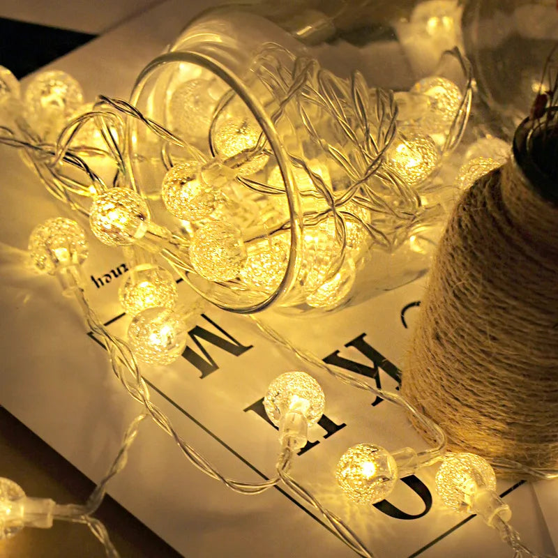 LED Bubble  Balls  Outdoor Indoor String Lights Battery Operated Fairy Lights  for Bedroom Dorm Patio Garden Christmas Party