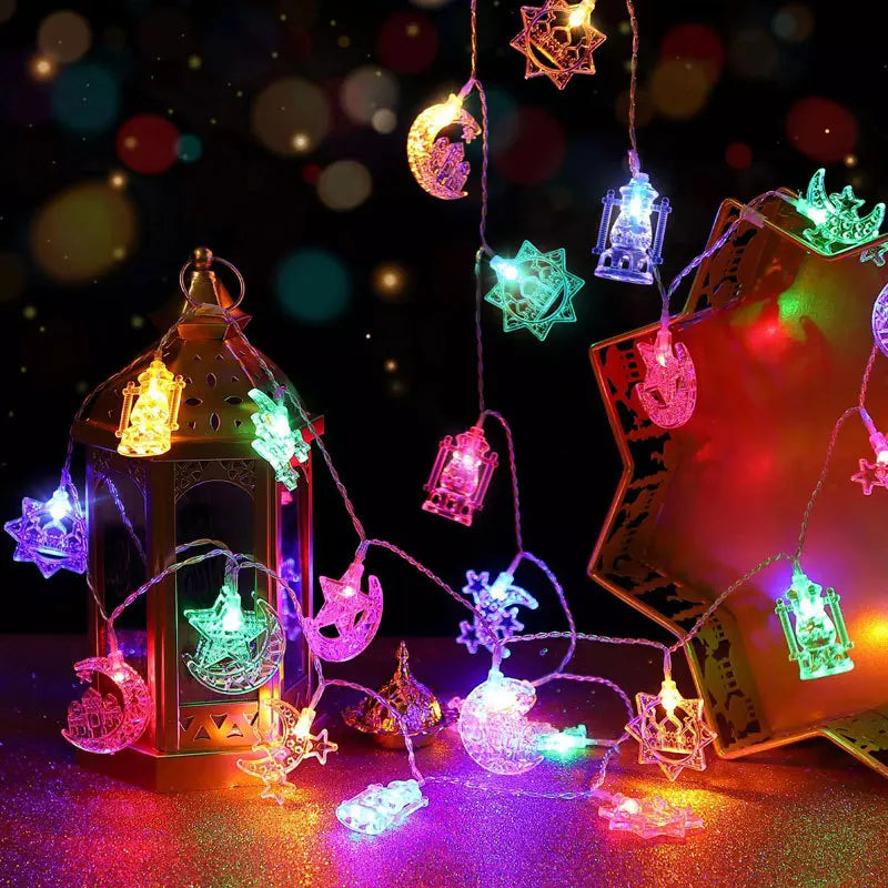 3M 6M 1.5M LED String Lights Ramadan Star Moon Fairy Lights for Christmas Eid Mubarak Decorations IP44 Rated Festive Home Decor