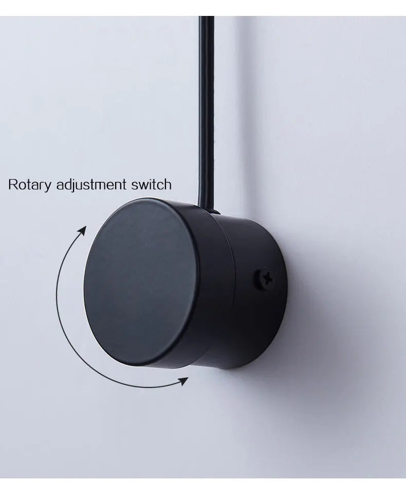 Led indoor wall lamps rotation dimming switch led wall light modern stai wall deco wall sconce livingroom golden led luminaire