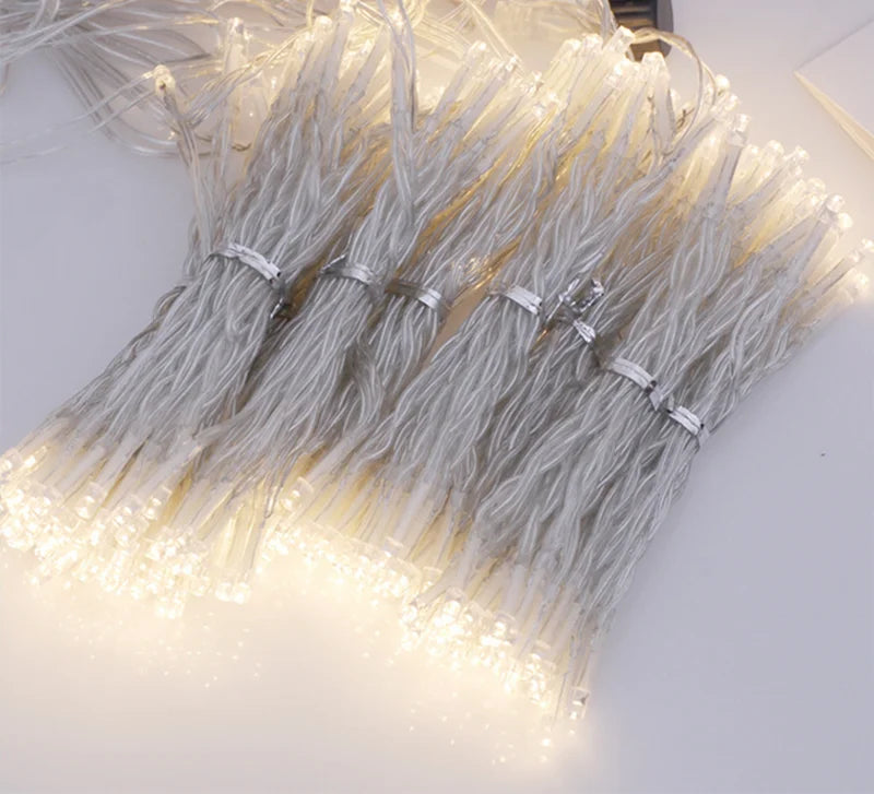 3*3m 300 LED Window Curtain Christmas Decoration Fairy Lights for Wedding Party Home House Decorate