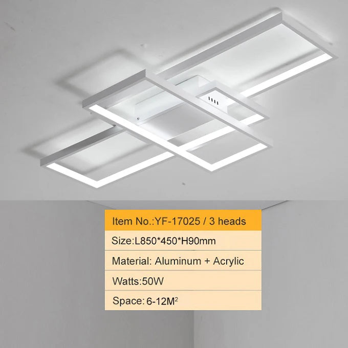 Smart Home Alexa Rectangle Aluminum Modern Led Ceiling Lights For Living Room Bedroom 85-265V White/Black Ceiling Lamp Fixtures