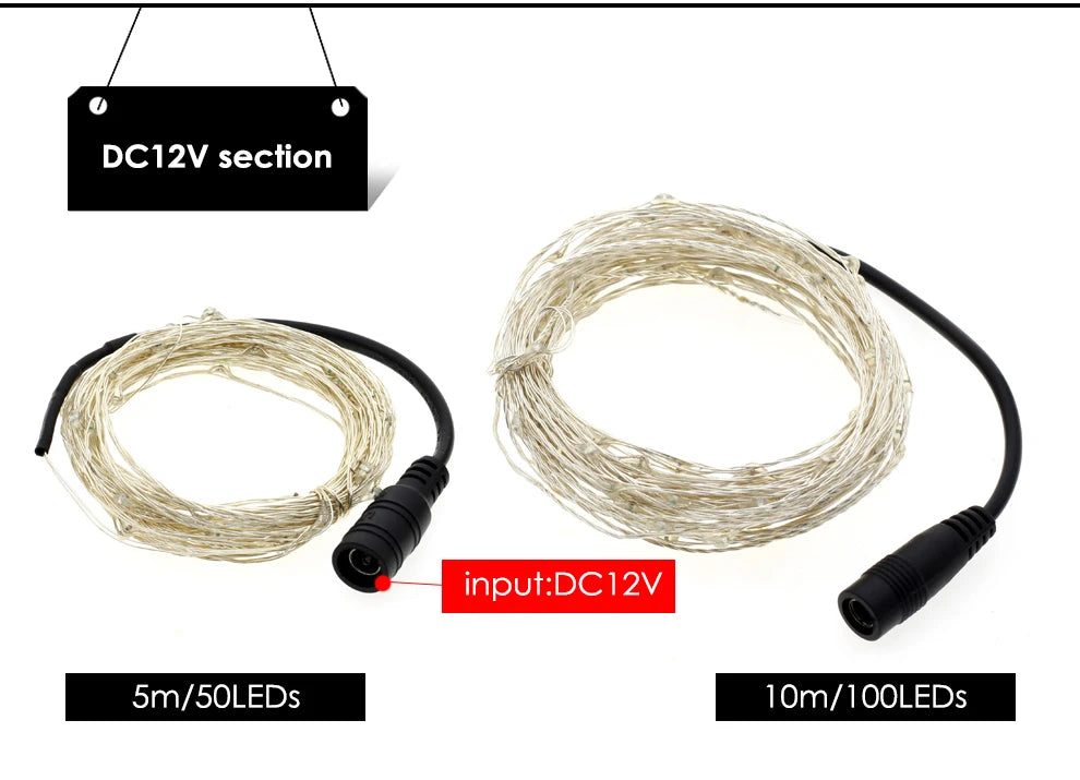 Holiday Living Lights Camping Light Rechargeable Solar 110M Led Flexible LED Copper Wire Christmas Fairy Solar String Lights