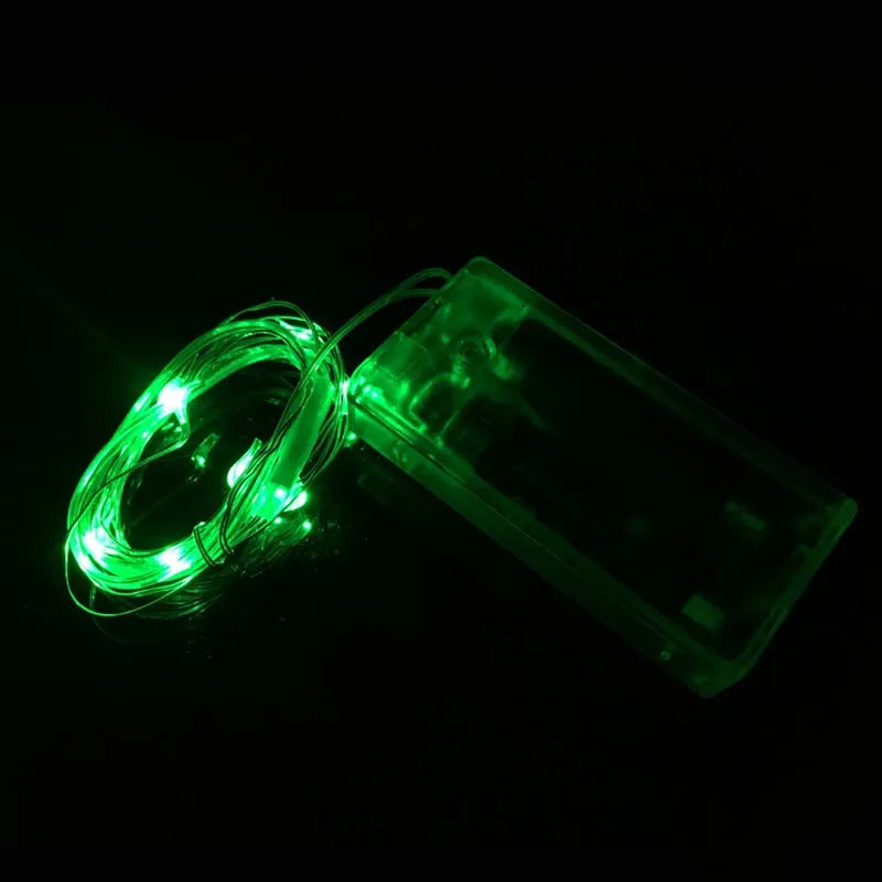 1m 10 LED 2AA Battery Operated Christmas Copper Wire String Fairy Lights