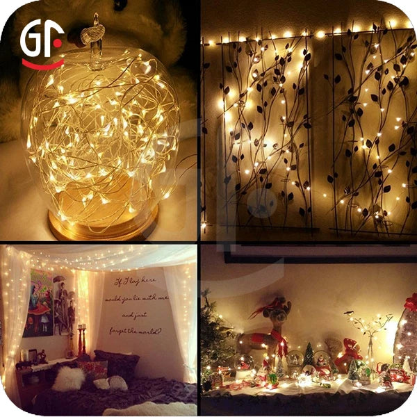 Battery Operated Copper LED Fairy String Light 3AA Waterproof Multi-color 2-4M Length Decorative Fairy Lights for Christmas