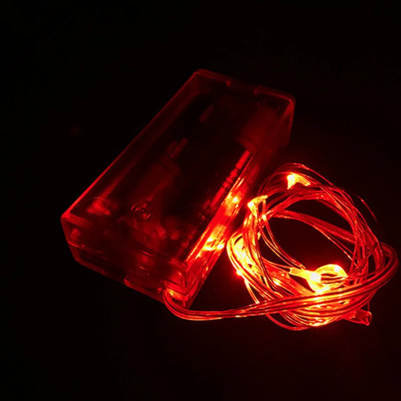 1m 10 LED 2AA Battery Operated Christmas Copper Wire String Fairy Lights