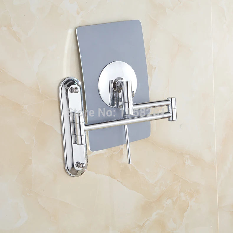 8 Inch Bath Mirrors 3X Magnifying Mirrors Wall Wounted Cosmetic Makeup Mirror Brass Chrome Square Beauty Folding Bathroom Mirror