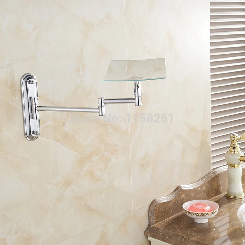 8 Inch Bath Mirrors 3X Magnifying Mirrors Wall Wounted Cosmetic Makeup Mirror Brass Chrome Square Beauty Folding Bathroom Mirror