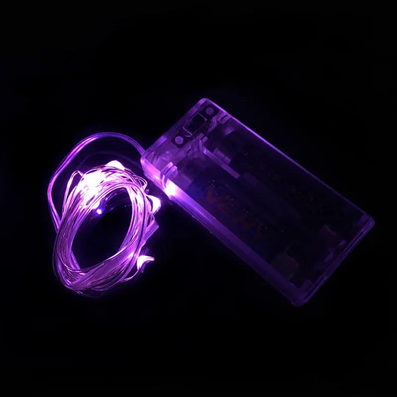 1m 10 LED 2AA Battery Operated Christmas Copper Wire String Fairy Lights