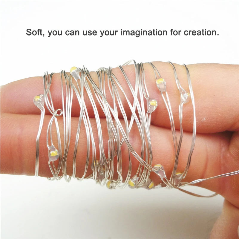 IP65 10m 100leds Solar String Lights Flexible LED Copper Wire Lights Christmas String Lights