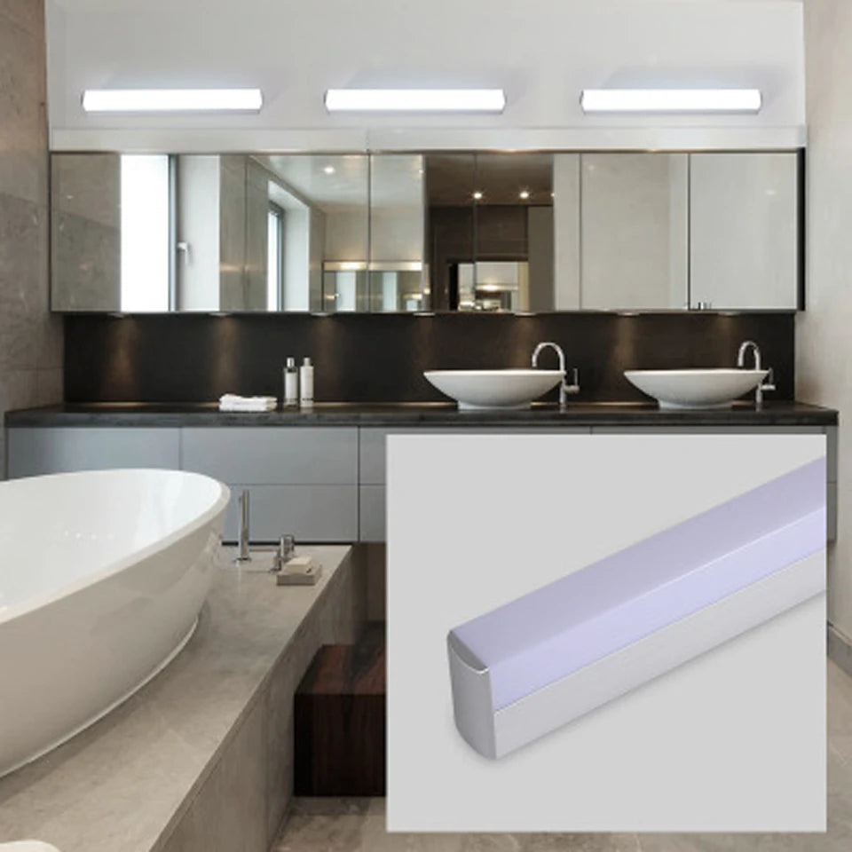 Modern Bathroom Vanity Lights LED Light 12W 25CM 16W 40CM 22W 55CM AC85-265V Front Mirror Toilet Wall Lamp Fixture Waterproof