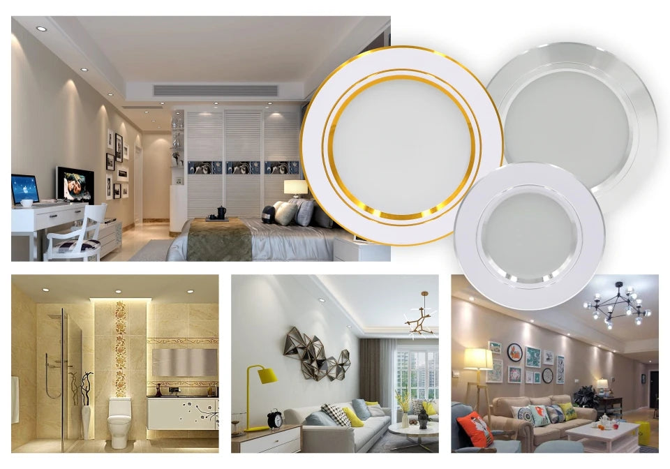 Led Downlights 220v Led Ceiling Light 5W 9W 12W Recessed Down light Round Led Panel Light 15W 18W LED Spot light Indoor Lighting