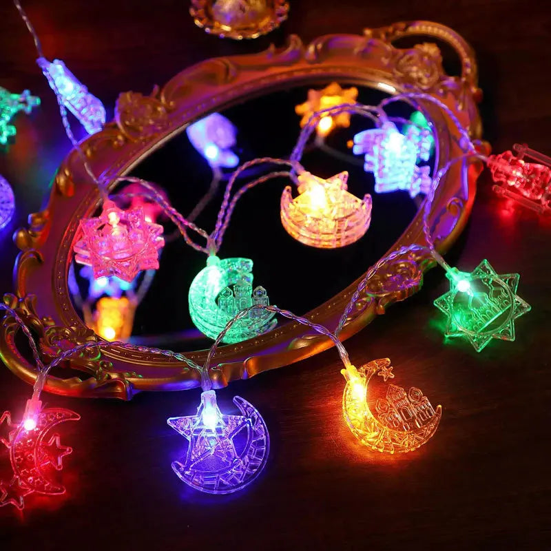 3M 6M 1.5M LED String Lights Ramadan Star Moon Fairy Lights for Christmas Eid Mubarak Decorations IP44 Rated Festive Home Decor