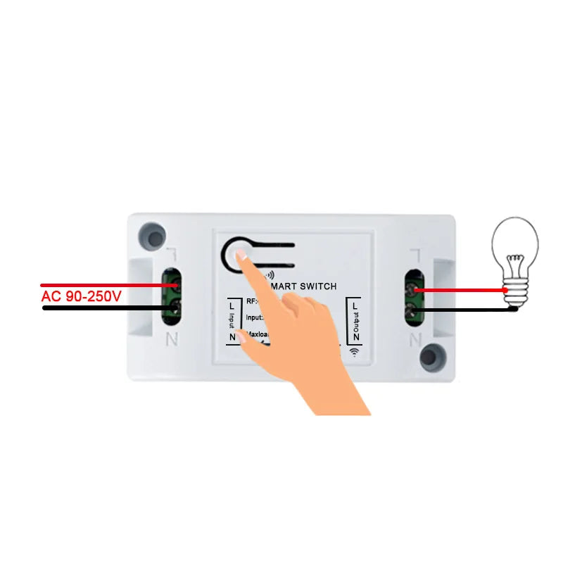 86 Type Wall Mounted Remote Control Switch Panel Smart Home Lighting Control Wiring Free True Fluorescent Strip 433M