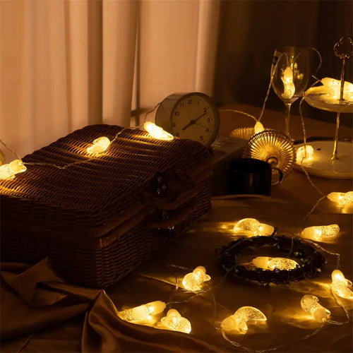 13Ft Water Droplets Bubbles Moon String Lights  20 LED Christmas Fairy Lights Battery Operated with 2 Modes Indoor  Decorations