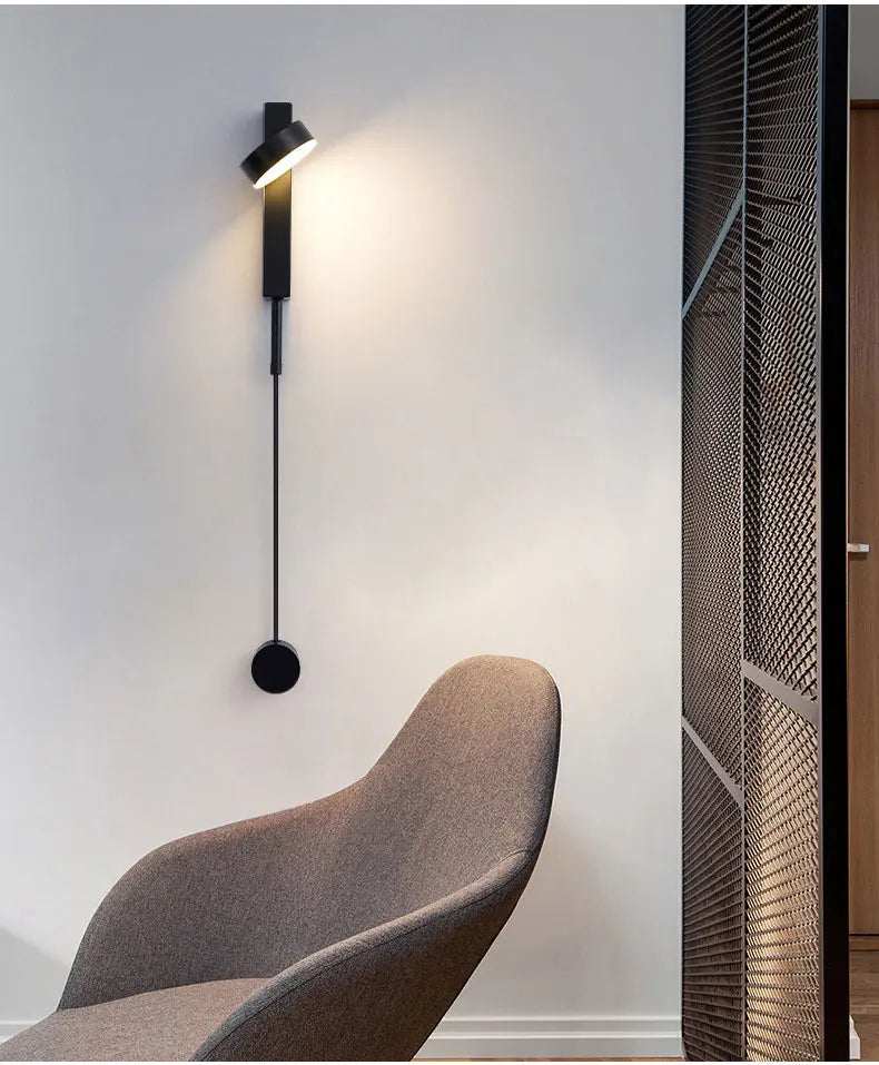 Led indoor wall lamps rotation dimming switch led wall light modern stai wall deco wall sconce livingroom golden led luminaire