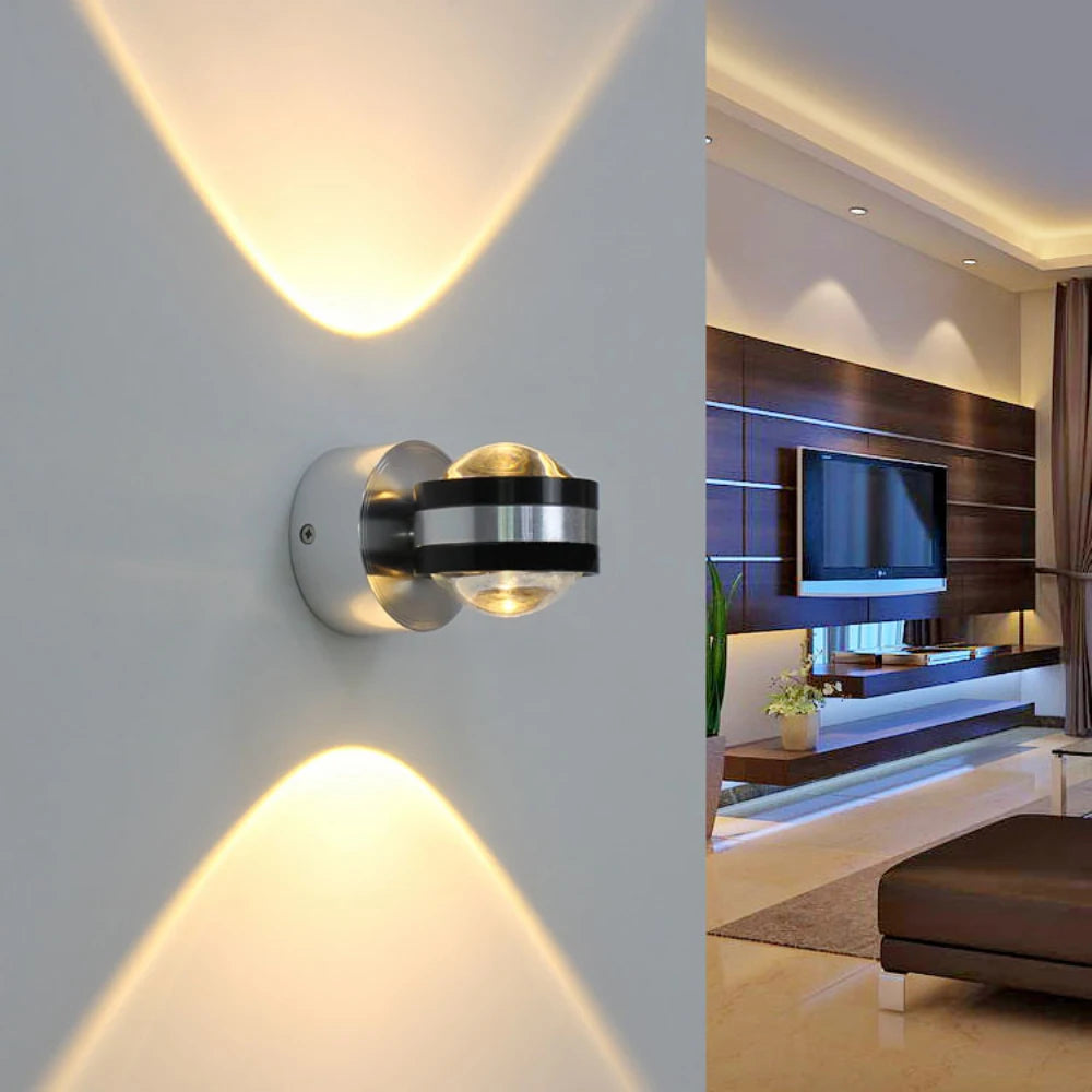 Indoor Wall Lights 2W 6W Wall Lamp Led Up and Down Lights Internal Wall Lighting for Living Room Hallway Corridor Bedrooms