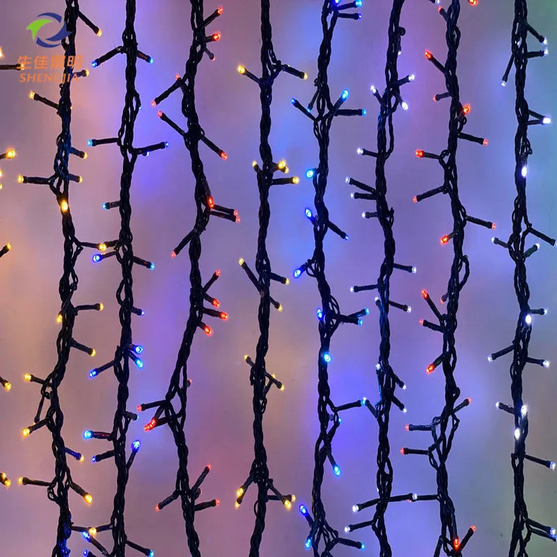 Wholesale 10m Plastic Christmas Wedding Outdoor IP65 Cascading Falling Drop LED Fairy Lights Tree Decoration