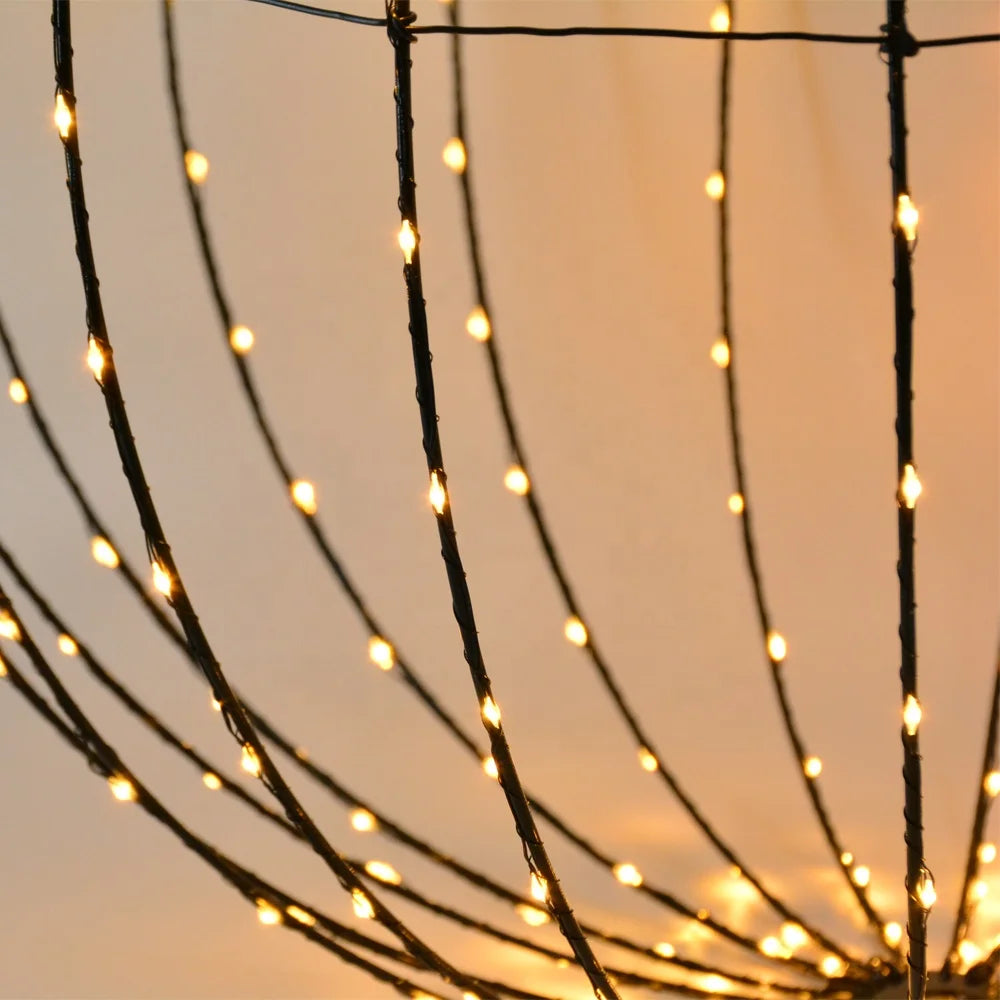 Outdoor Foldable Christmas Sphere Lights Large Backyard Lighting Decorations fairy Lights Metale Ball Lichterkette