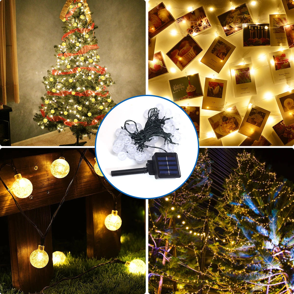 Solar String Lights Outdoor Indoor Globe Ball with 8 Lighting Modes for Garden Wedding Party Patio Holiday Decor
